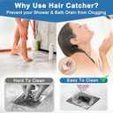 INVIHUG, 25 Pack, Disposable Shower Drain Hair Catcher Mesh Stickers, Disposable Hair Drain Catcher.(White,4.1inch), Hc2-4.1inRound-25