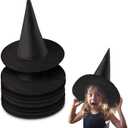 3 Pcs Halloween Witch Hats, Black Hanging Witch Hat, Witch Costume Accessory for Halloween Party for Home Yard Porch Ceiling