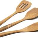 FAAY 3-in-1 Wooden Spatulas, Kitchen Utensils, Cooking Utensil, 100% Healthy Utensils from High Moist Resistance Teak, Eco-Friendly Wood Spatula for Non Stick Cookware