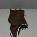 SUUKSESS Women One Piece Tummy Control Swimsuit Sexy Color Block Bathing Suit (Brown, M)