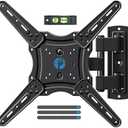 Pipishell Full Motion TV Wall Mount for 26-65 inch Flat or Curved TVs up to 77 lbs, TV Bracket Wall Mount with Articulating Arms, Extension, Tilt, Swivel, Leveling, Max VESA 400x400mm, PIMF7