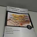 3-Tier Stackable Cooling Rack 13.4x9.4 Collapsible Baking Rack with Non-Stick Coating, Rustproof Heavy Duty Iron Wire Racks for Cooling, Baking, Grilling, Oven & Dishwasher Safe (Black)