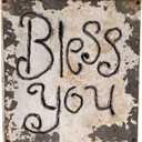 Creative Co-Op Wood & Metal Bless You Tissue Box Cover (White)