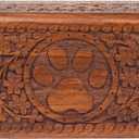 Wooden Pet Memorial Keepsake Cremation Urns for Ashes Pet Urn Wood Keepsake Box Urns for Cat Dogs Ashes | Cat Memorials (Paw)