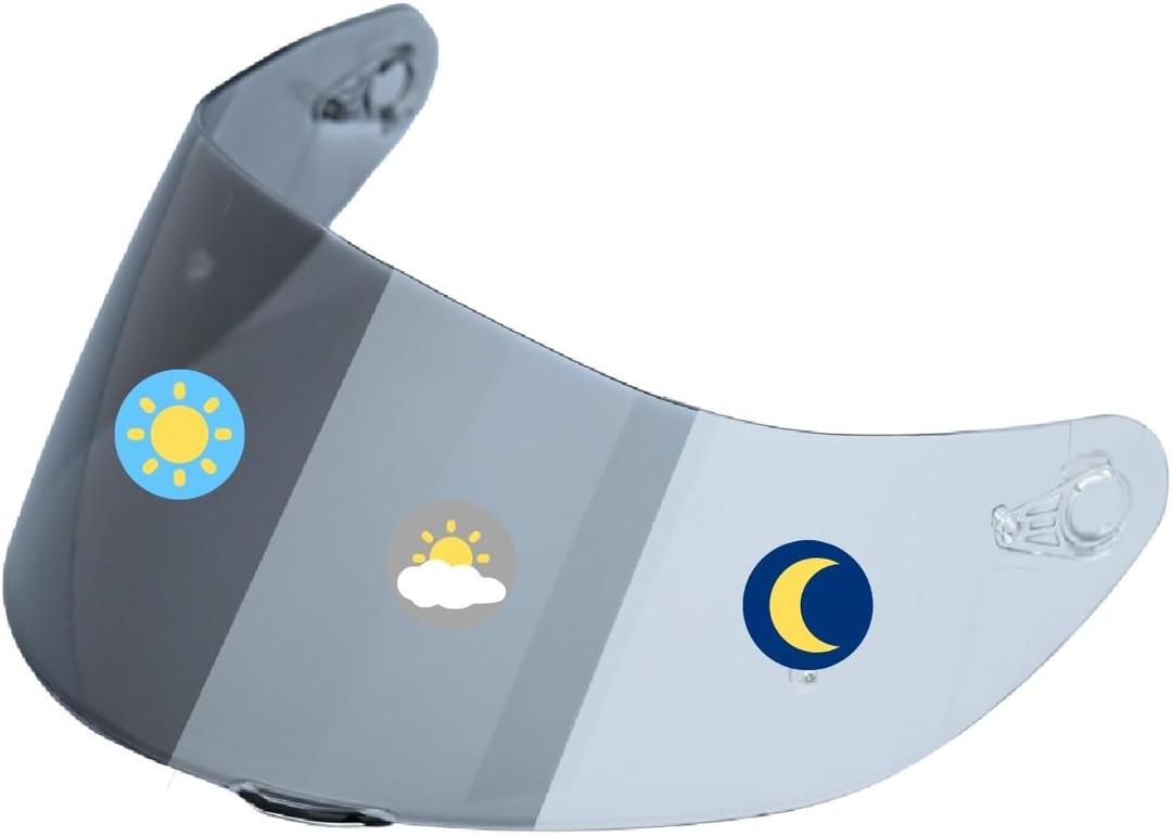 Photochromic Visor Compatible With K1S,K1,K5,K5S,K3SV Helmet Transition Face Shield (K1,K3SV,K5,K5S Clear To Smoke)