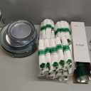 I00000 350 Pcs Green Plastic Dinnerware Set for 50 Guests Include:50 Dinner Clear Green Plastic Plates, 50 Dessert Party Plates, 50 Pre Rolled Napkins with Cutlery Set, 50 Cups for Party