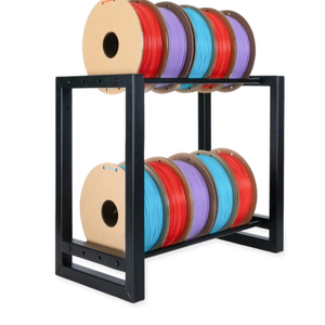 Iron Forge Tools 3D Printer Filament Storage Rack - Steel Wall Mounted or Table Top PLA Storage Filament Spool Holder, 17x16x10 Inches, Adjustable Width Works with Large & Small 3D Printing Filaments