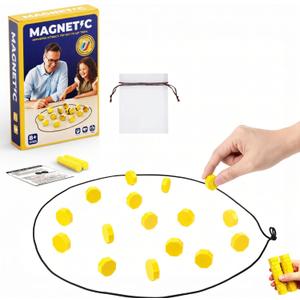 Magnetic Game with String, Magnetic Chess Game with 20 Stones & Adjustable Rope  Portable Travel Strategy Puzzle Game, Multiplayer Family Party Game for Kids & Adults