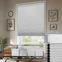 SEEYE No Drill Cordless Cellular Shades, Blackout Honeycomb Blinds for Indoor Window,Thermal Insulated Noise Reduction, Easy Install for Bedroom, Living Room, Office, White (33" W x 64" H)