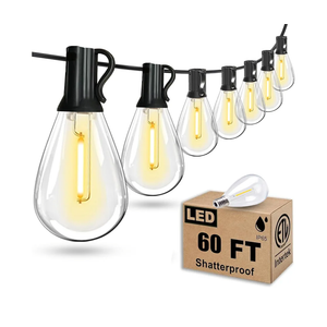 Tenmiro 60FT Outdoor String Lights, Waterproof 16+1 Edison Shatterproof Bulbs Led Outside Patio Lights for Porch Deck Garden Backyard Balcony Wedding Party Decor