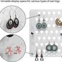 JACKCUBE DESIGN Wall Mount Earring Holder Organizer Frosted Acrylic Jewelry Display Rack with 94 Holes (Frosted, 15.7 x 9.4 x 0.9 inches) - MK201B