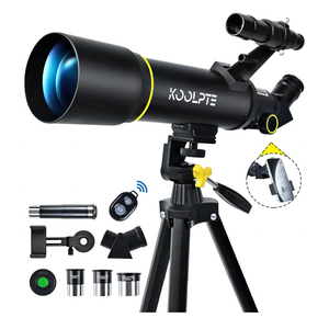 Telescope, 70mm Aperture 400mm AZ Mount Astronomical Refracting Telescopes (20x-200x) for Kids & Adults, Portable Travel with Tripod Phone Adapter, Remote Control, Easy to Use, Black