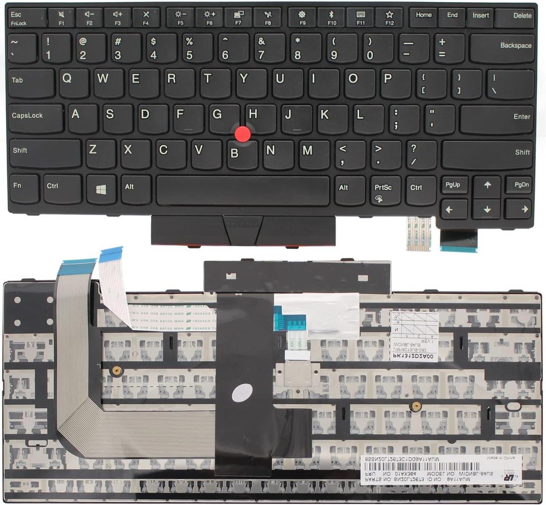 Replacement Laptop Keyboard for Lenovo Thinkpad T470 T480 A475 A485 US Layout with Frame Pointer, Non-Backlight