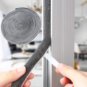 33ft Weather Stripping Brush for Sliding Windows/Doors Frame Side,Pile Self Adhesive Weatherstrip Seal Strip Sealer Draft Stoppers (33ft 0.35''Wide x 0.6''Thick, Gray)