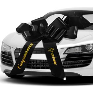 Chunful 30 Inch Graduate Car Bow Large Gift Bow for Cars 2026 Congratulations Graduate Decoration Gift Wrapping Ornament for Present Birthday Party(Black)