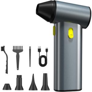 Compressed Air Duster, 130000RPM Brushless Motor, Super Power Air Duster Electric, Aluminum Alloy Body, Dust Blower with Fast Charging for Car, Computer, Keyboard, Outdoors and House