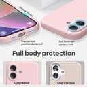 Magnetic for iPhone 16 Case [Compatible with Magsafe] [Premium Silicone Satin-Smooth Touch] Slim Shockproof Anti-Scratch Microfiber Lining Case, 6.1 inch, Chalk Pink