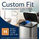 Reli. SuperFit Code H (225 Count) | Compatible with Simplehuman Code H | Custom Fit Liners | Drawstring Trash Bags | 30-35 Liter / 8-9 Gallon | White | Roll Pack