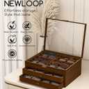 NEWLOOP 10/20/30 Wooden Pattern Sunglass Organizer Multiple Pairs of Eyeglass Ultra-thin Frame Storage Box for Women Men