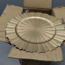 Mifoci 50 Pcs Champagne Gold Charger Plates Bulk, 13 Inch Round Chargers