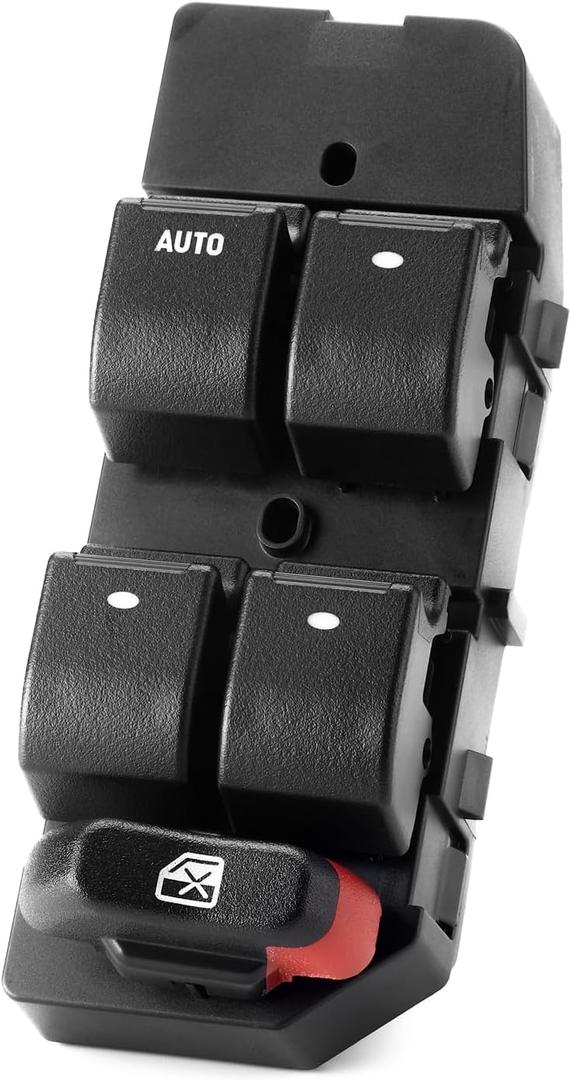 Chevy Impala Power Window Switch Driver Side, Master Window Switch Assembly - Replace 10340140 DS2122 1S12188 D1921E (1-Auto)