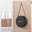 kushon Hat Storage Box for Women & Men, Hardboard Support Hat Boxes with 1 Door Hook Hat Organizer, Cowboy Hat Box for Travel, Hat Bag Hat Case (Black)