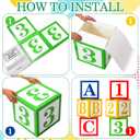 Kolldenn 6 Pcs ABC 123 Decorations Cartoon Party Decoration Street Party Decoration ABC Alphabet Balloon Box Inspire Cartoon Decor for Back to School PreK Graduation Birthday Photo Props, 11.81 x 11.81 x 11.81 inches