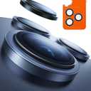 TORRAS 3-Year Ultimate Durability for iPhone 17 Pro Max/17 Pro Camera Lens Protector-1:1 Invisible Fit & Ultra Clarity, Military-Grade 9H+ Aerospace Glass, Anti-Scratch, Metal Frame, Deep Blue