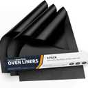 Oven Liners for Bottom of Oven - 3 Pack Large Heavy Duty Mats, 16.25x23 Non-Stick Reusable Liner for Electric, Gas, Toasters, Grills - BPA & PFOA Free Kitchen Accessory to Keep It Clean (Black)