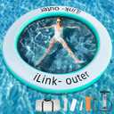 Round Floating Ring,Inflatable Floating Water Hammock,Round Floating Ring for Lakes, Inflatable Raft Platform for Pool and Lake