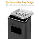 WICHEMI Commercial Outdoor Trash Can, 4 Gallon Removable Inner Bucket Trash Bin with Lid, Stainless Steel Garbage Can for Office, Hotel Lobby, Patio, Matte Black