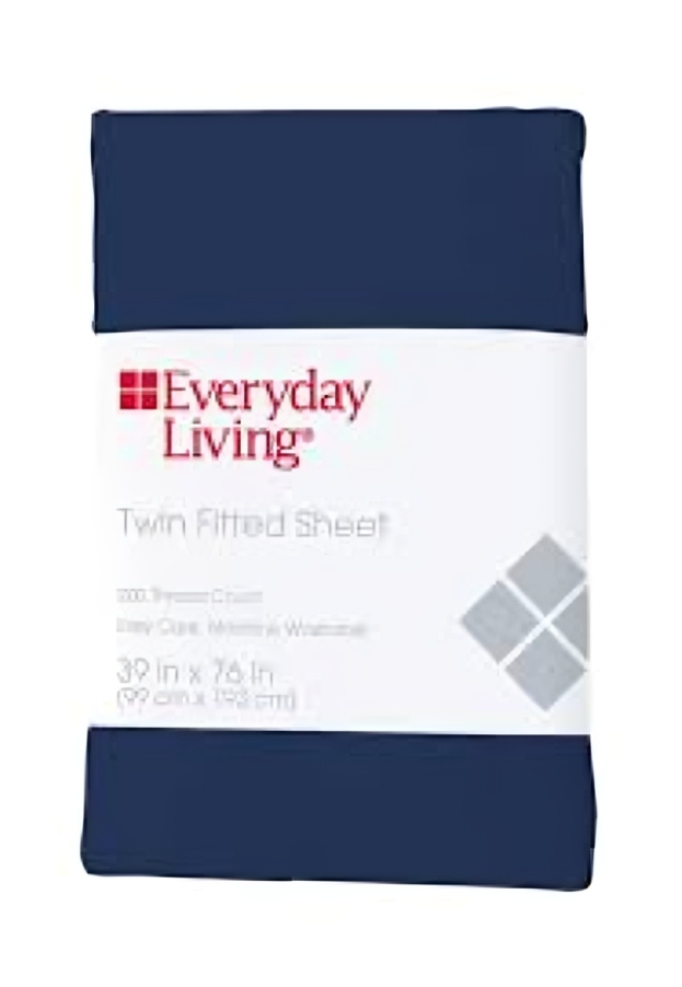 Everyday Living® Cotton/Polyester 200 Thread Count Fitted Sheet - Estate Blue, Twin - Fred Meyer