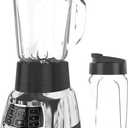 BLACK+DECKER BL1400DG-P Quiet Stainless Steel Blender with Cyclone Glass Cup