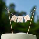 Wood One Cake Topper - 1 st Birthday Cake Decorations, First Birthday Decor, Cake Topper Wood One Banner, Cake Smash Decorations, One Birthday Party Supplies