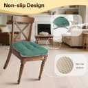 Non Slip Chair Cushions for Dining Chairs Set of 4 Kitchen Chair Cushions 18"x18"x3" Turfted Chair Pads Comfortable and Soft Seat Cushion with Ties, Green