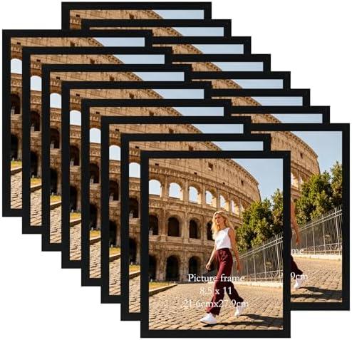 Giftgarden 8.5x11 Picture Frame Black Set of 16, Lightweight 8.5 by 11 Certificate Frames for Award Diploma Document office Wall or Tabletop Display