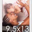Poster 9.5x13 Frame White Solid Pine Wood Picture Frame | UV Acrylic, Foam Board Backing & Hanging Hardware