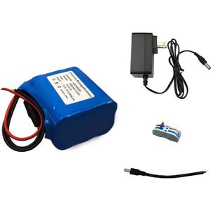 24V 5Ah Rechargeable Li-ion Battery Pack, Portable Bare Leads Wire Replacement Battery with 24Volt Charger