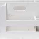 Elegant Designs HG2033-WHT Pantry Picks Farmhouse Wooden Flatware & Utensils Caddy Condiment Organizer w Cutout Handle & Compartments for Kitchen Dcor Countertop Breakfast BBQ Events Picnic, Wht Wash