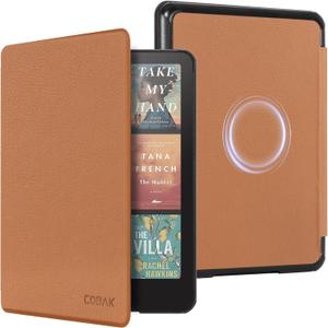 CoBak Magnetic Case for 7" Kindle Paperwhite 12th Gen 2024 and Kindle Colorsoft - Compatible with iPhone MagSafe, for Samsung/Belkin/Anker Wireless Charging Pads, Lightweight, Auto Sleep Wake (Mag Ring Brown)