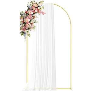 Metal Wedding Arch Backdrop Stand for Parties 6.6FT Gold Balloon Square Arch Square Frame Kit Pipe and Drape Stand Floral for Ceremony, Wedding, Baby Shower, Birthday Party, Flower Wall Decoration