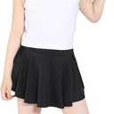 Skort Girls, Athletic Skirts for Tennis Golf, Butterfly Flowy Shorts for Kids, Shorts with Pocket (11-12 Years, A-black)