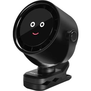 Clip on Fan for Bed, Portable Fan for Travel, 360 Rotate Battery Operated Personal Fan, Digital display, stroller fan with 5 Speeds, For Home Office Stroller Camping - Black