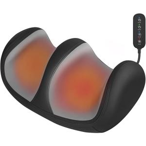 Foot and Calf Massager with Heat, Shiatsu Kneading Foot Massager for Pain Relief, Deep Tissue Massager Machine with Massage Roller, Wired Remote, Gifts for Mom Dad (Black)