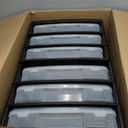 IRIS USA Fits 12" x 12" Paper, 6-Tier Scrapbook Rolling Storage Cart with Organizer for Stationery Vinyl Tools Office Art and Craft Supplies, Yarn, 6 Clear Cases w/Built in Handle - Black/Clear