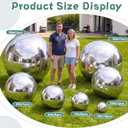 24 Pcs Large Metallic Foil Mirror Balloons, 70" 60" 50" 32" 22" 15" 10" Big Jumbo Giant Disco Inflatable Mirror Ball for Birthday Wedding Baby Shower Party Decoration Supplies (Silver)