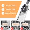 Multi Handheld Mandoline Slicer - Adjustable Stainless Steel Blade, Comfort Grip, Safety Features, Easy to Clean, Ideal for Speedy Slicing of Fruits and Vegetables (Gray)