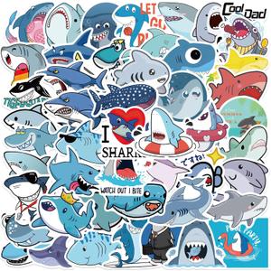 100PCS Shark Stickers, Cute Ocean Shark Aesthetic Decals Vinyl Waterproof Stickers for Water Bottle Laptop Luggage Helmet Skateboard Snowboard Guitar Scrapbook Phone Gifts for Teens Girls Kids Adult