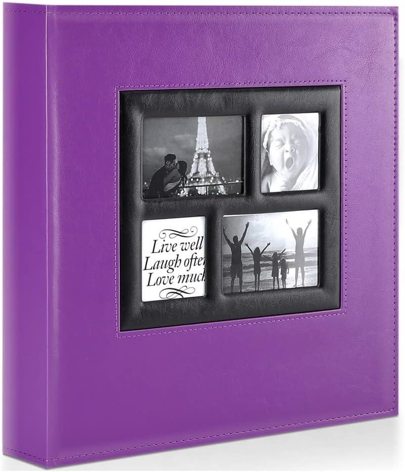 Ywlake Photo Album 4x6 500 Pockets Photos, Extra Large Capacity Family Wedding Picture Albums Holds 500 Horizontal and Vertical Photos Purple