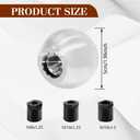 2 x Round Ball Shift Knob, Shifter Knob, Chrome Finish Weighted Gear Shift Lever with 3 Threaded Adapter, Aluminum Alloy Car Gear Shifter Head for Manual and Auto Transmission Vehicles (Silver)